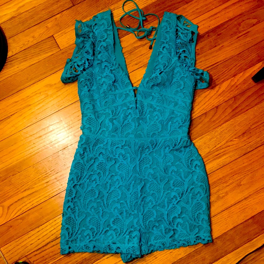 Crochet Teal Romper